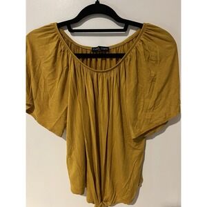 Kim & Cami‎ Women's Mustard Yellow Short Sleeve Tee Shirt Top Small